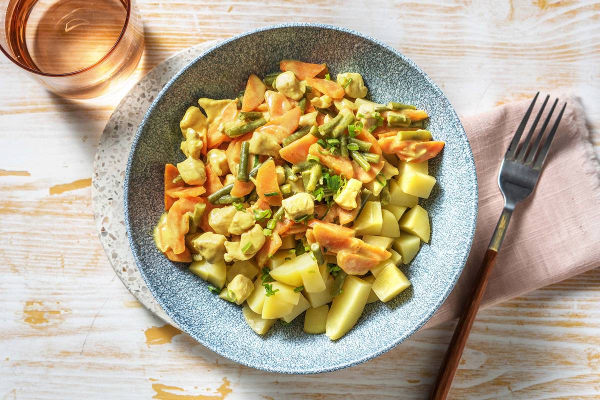 Hähnchengeschnetzeltes in milder Currysoße