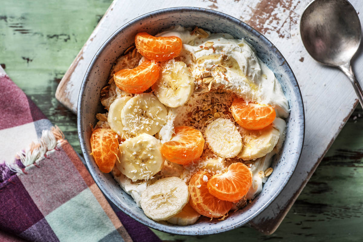 Fromage blanc avec la banane