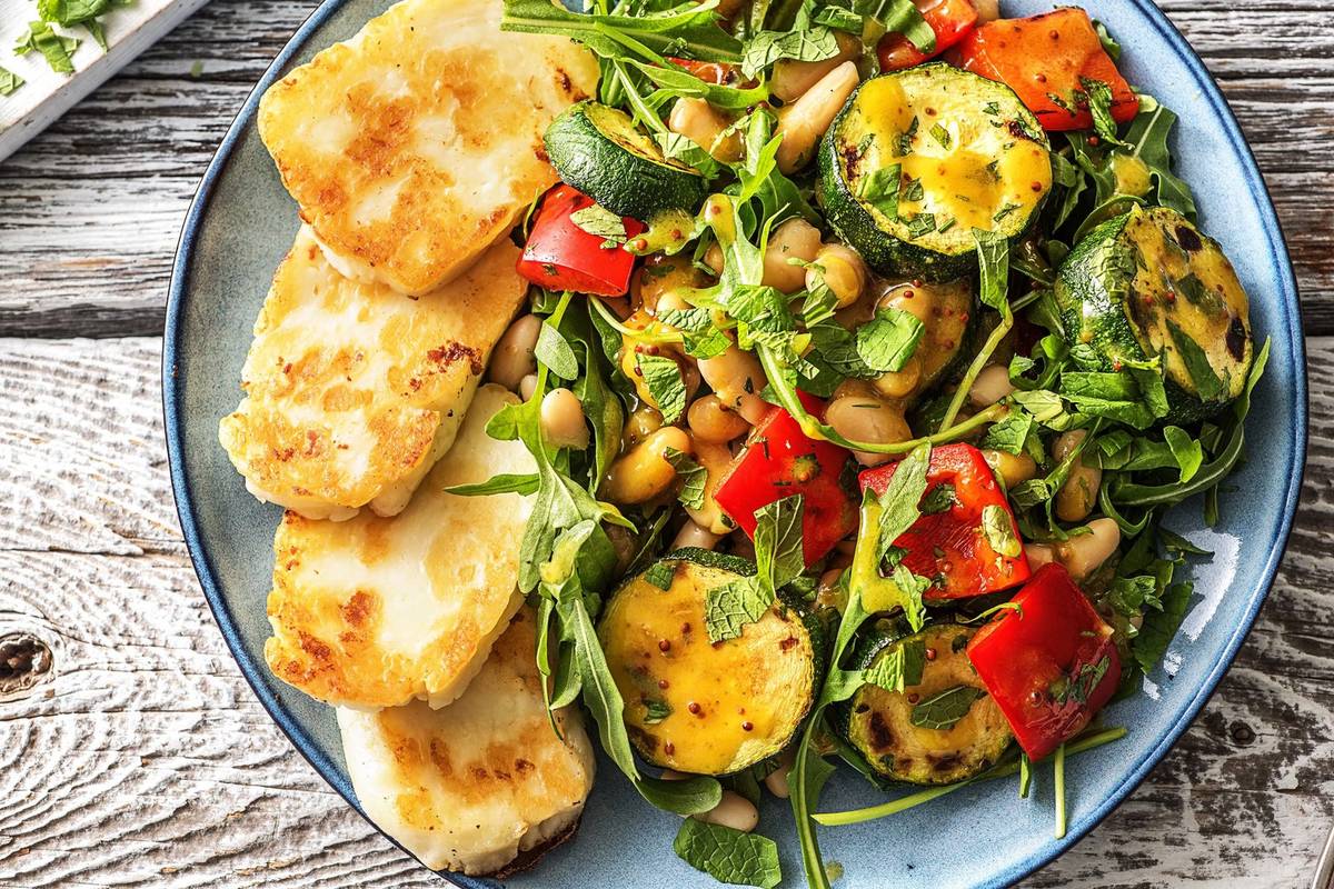 Halloumi et légumes noircis