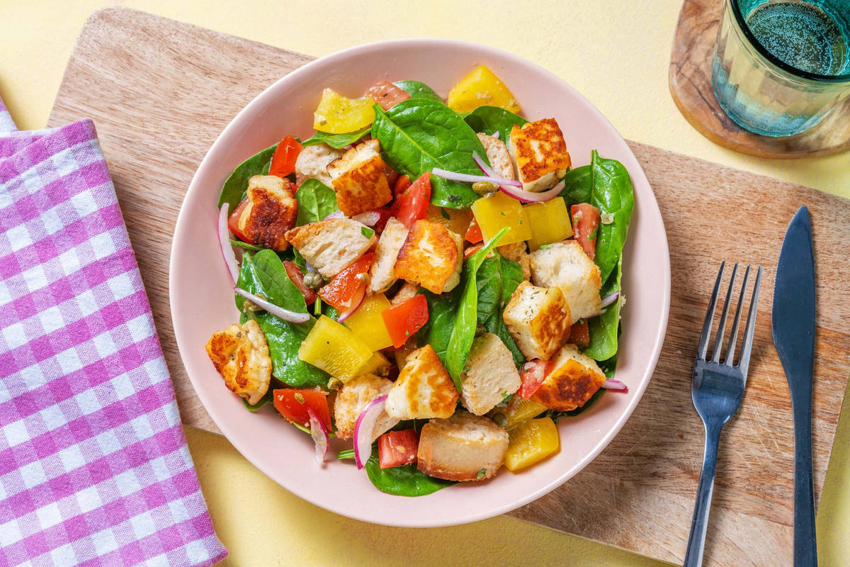 Halloumi Panzanella Salad