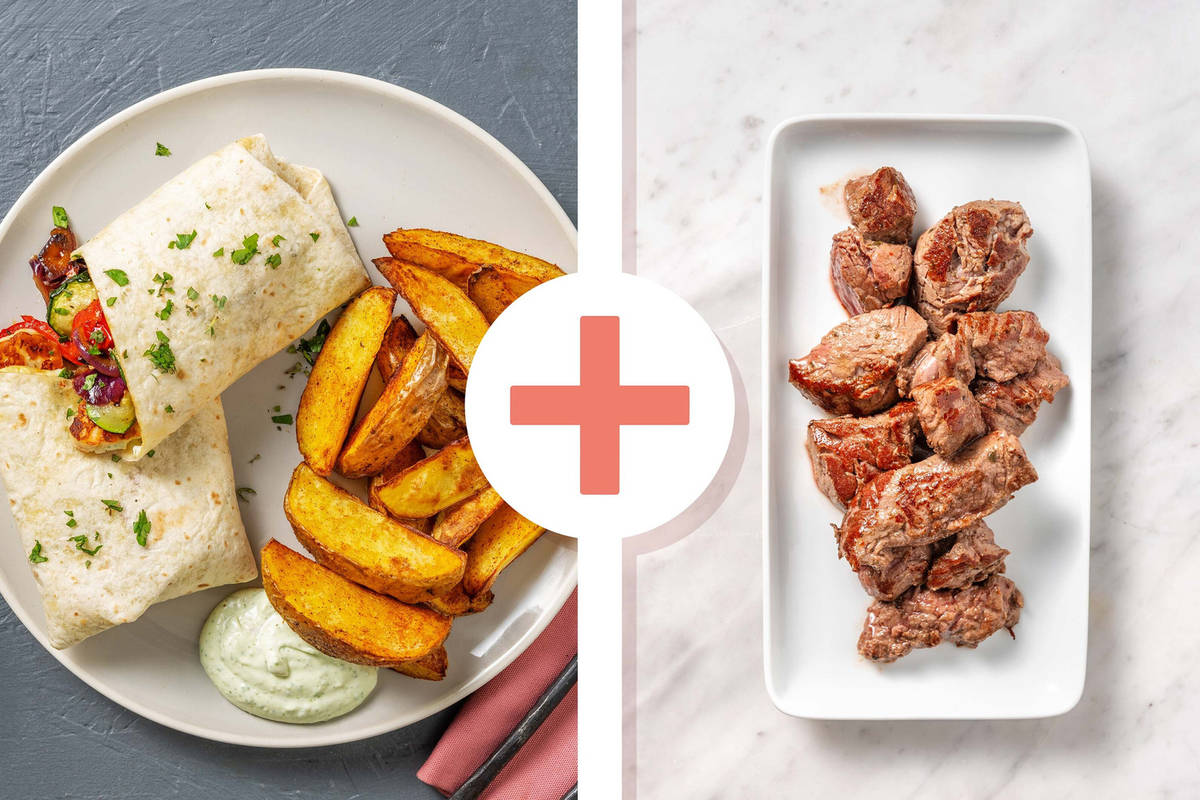 Halloumi-Wrap mit extra Rinderfiletspitzen