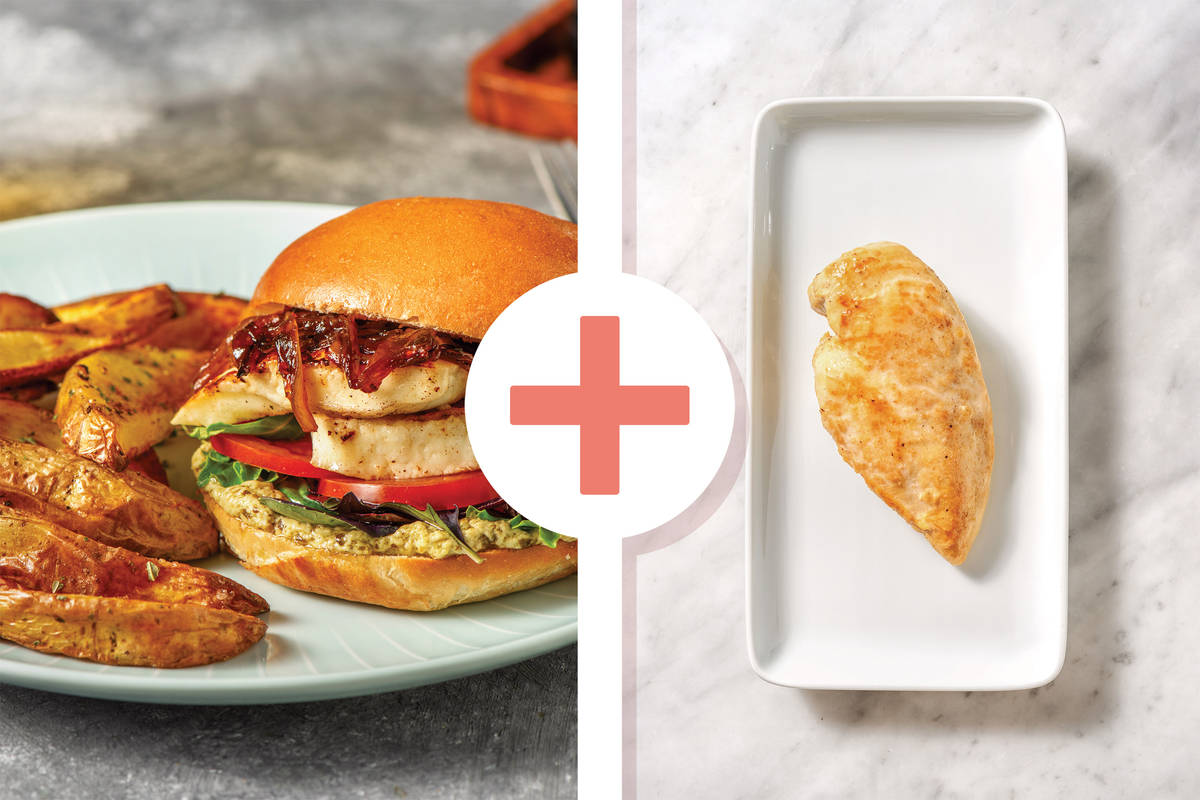 Mediterranean Chicken & Haloumi Burger