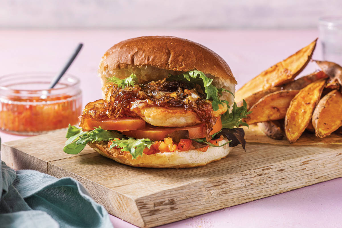 Haloumi & Saucy Capsicum Burger