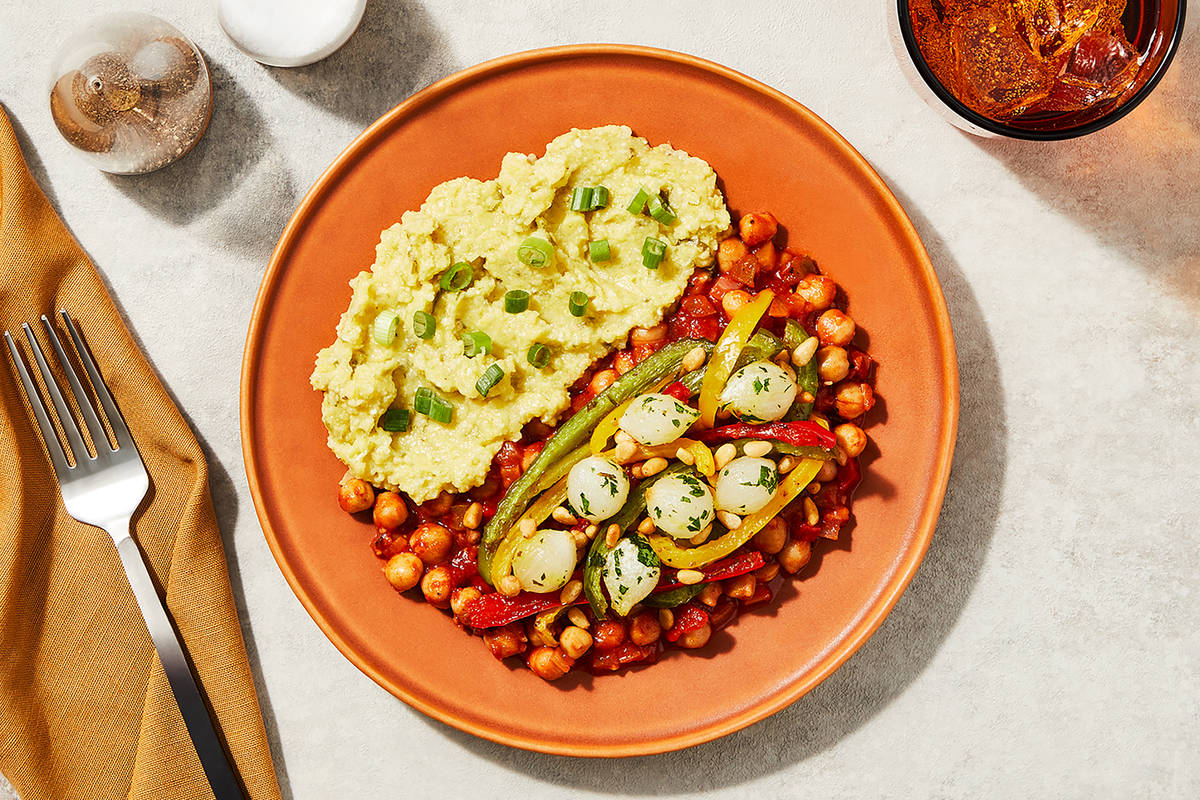 Harissa Braised Garbanzo Stew
