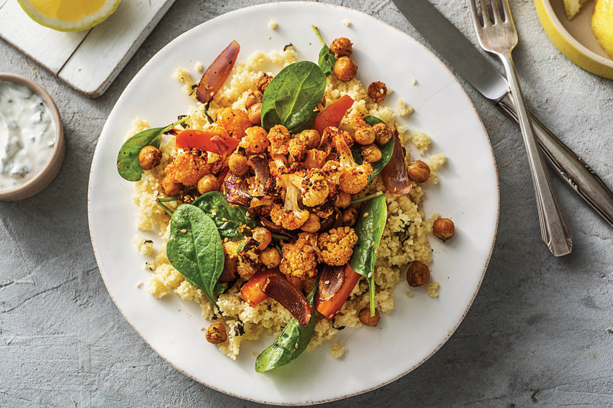 Harissa Veggies & Dukkah Chickpeas