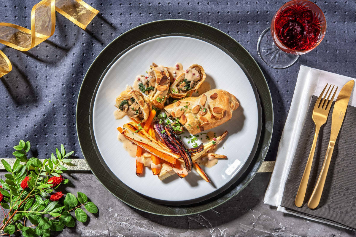 Hauptgang V: Gefüllter Strudel mit Maronen