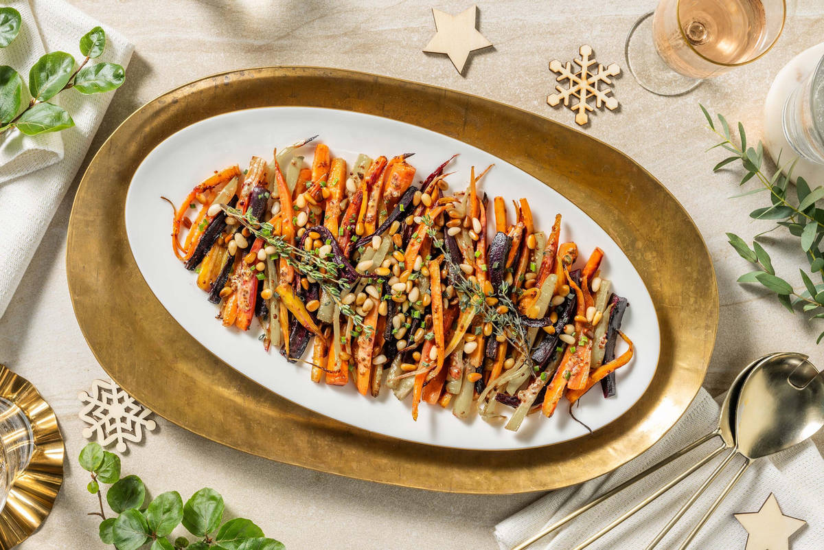 Carottes arc-en-ciel et panais glacés