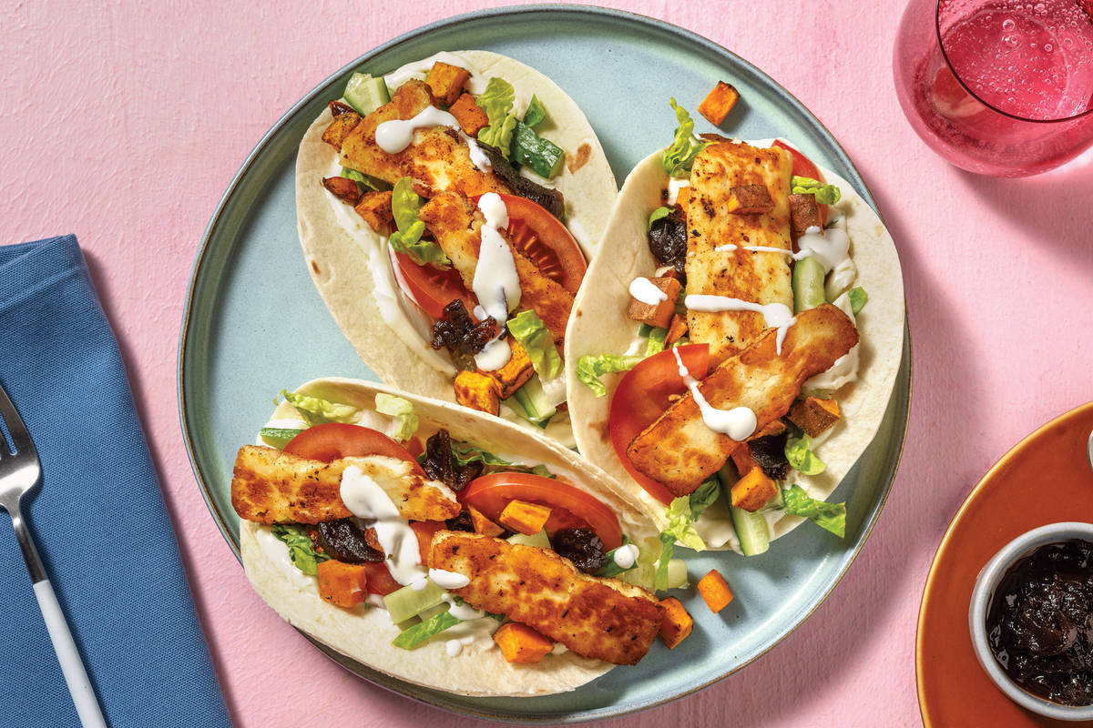 Herby Haloumi & Sweet Potato Tacos