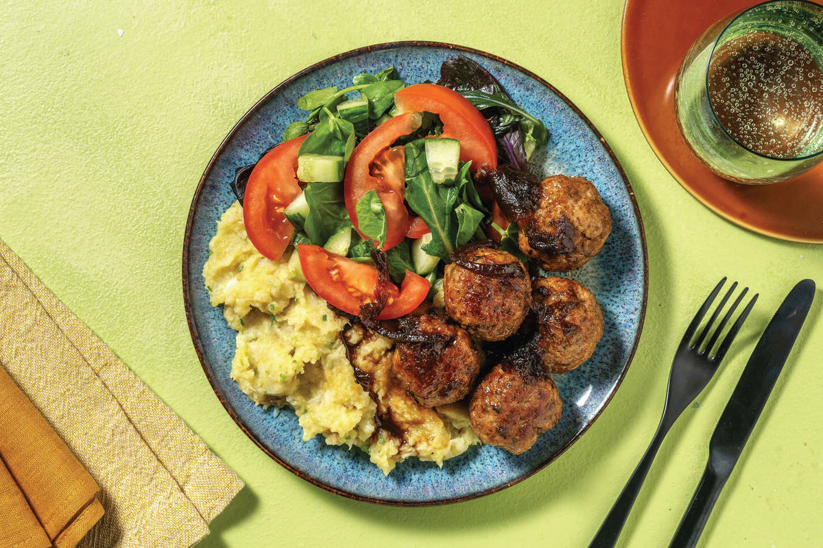 Herby Pork Meatballs & Onion Chutney