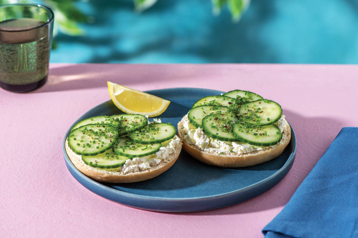 Cucumber & Cream Cheese Bagel