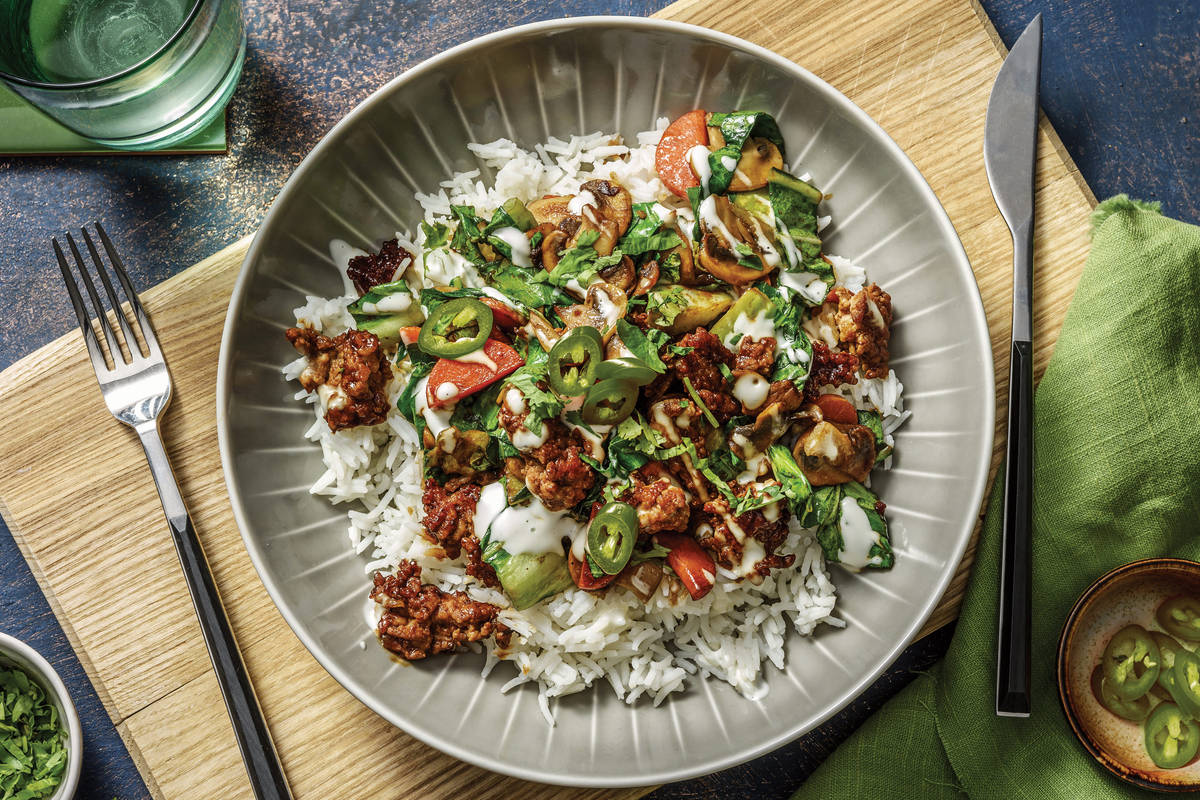 Hoisin Pork & Mushroom Rice Bowl