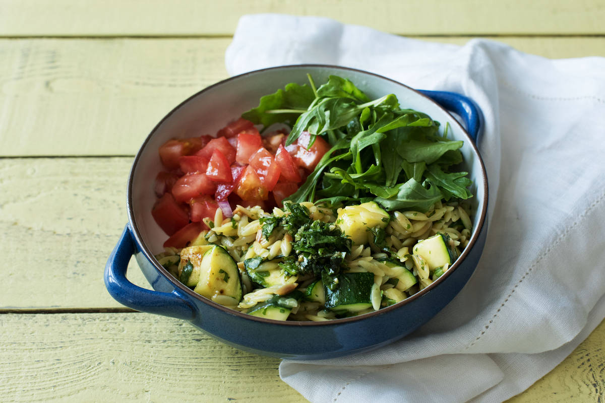 Homemade Rocket Pesto Orzotto