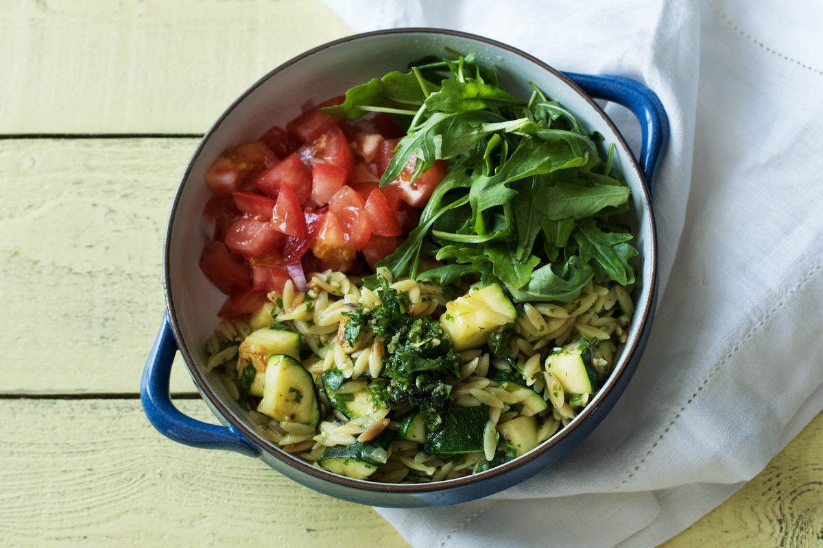 Homemade Rocket Pesto Orzotto