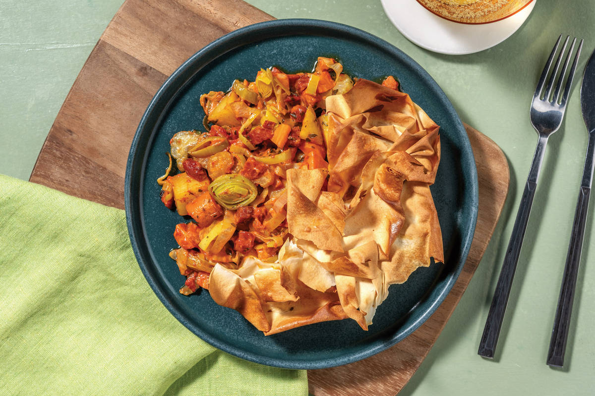 Homestyle Chorizo Filo Pie
