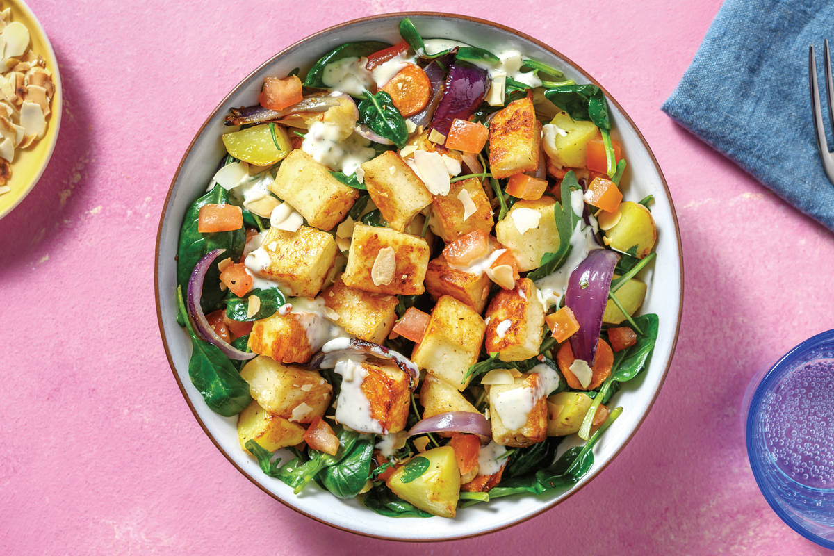 Honey-Glazed Haloumi & Spiced Roast Veggies