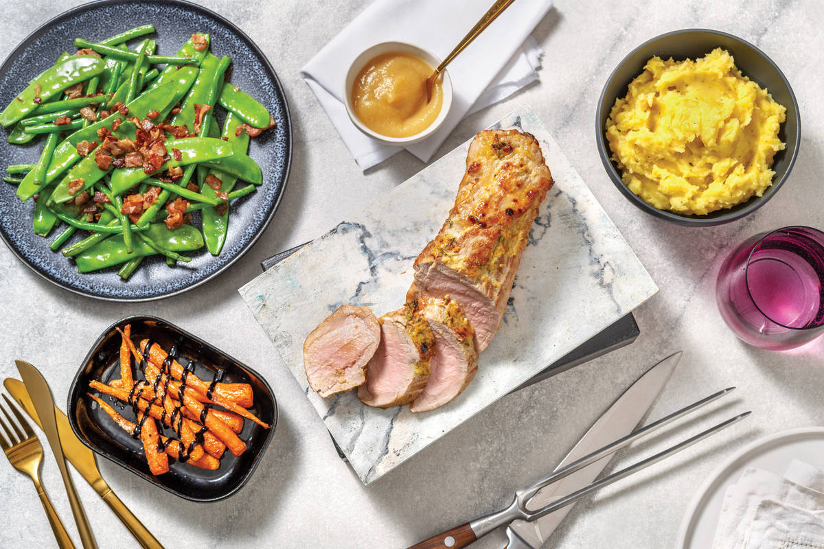 Honey Mustard Pork Fillet & Bacon Greens