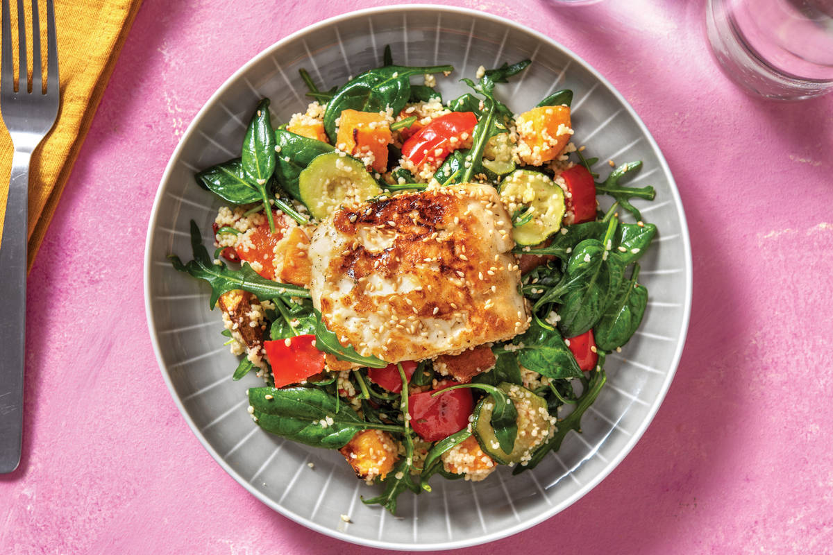 Easy Honey-Sesame Haloumi Bowl