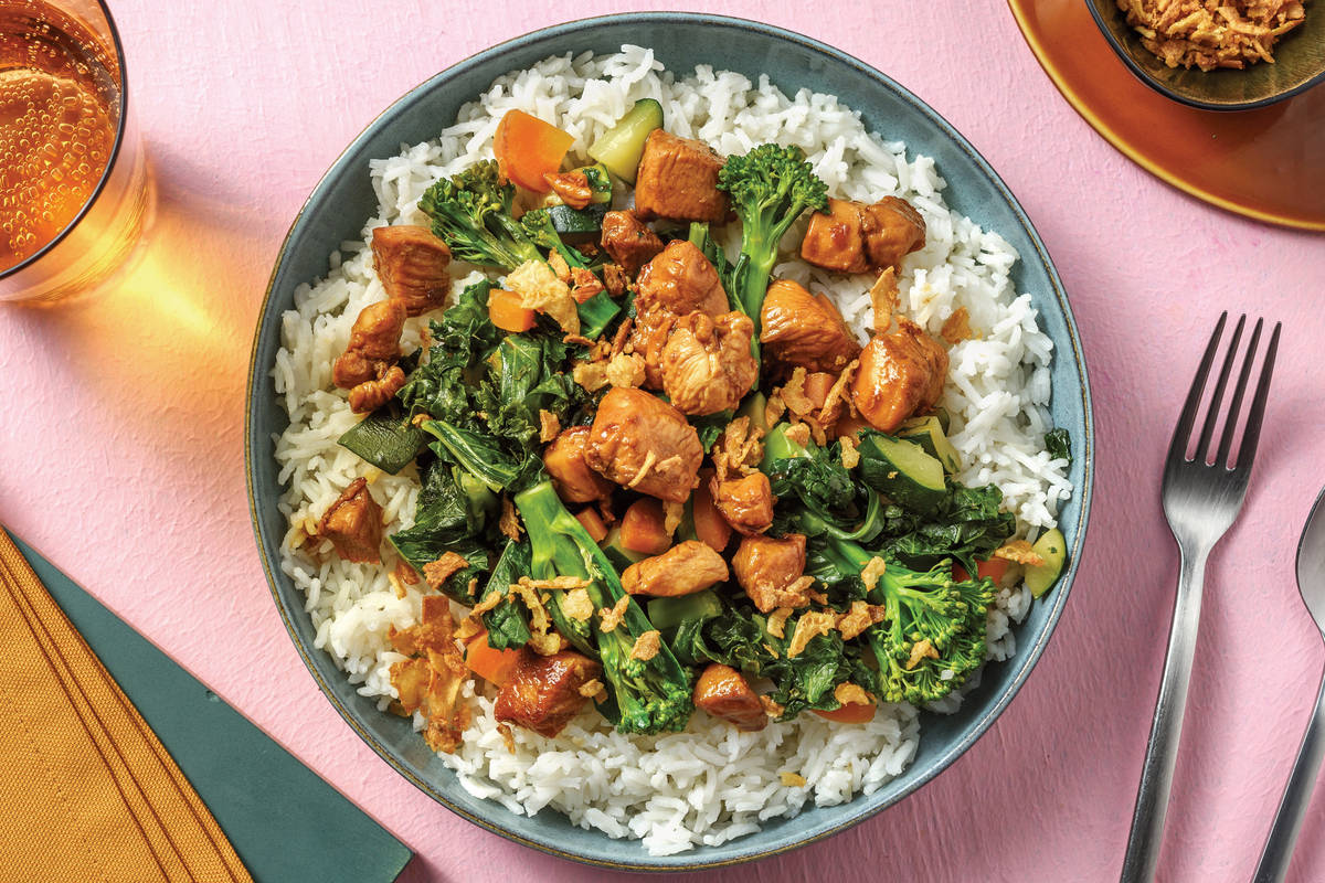 Quick Honey-Soy Chicken & Basmati Rice