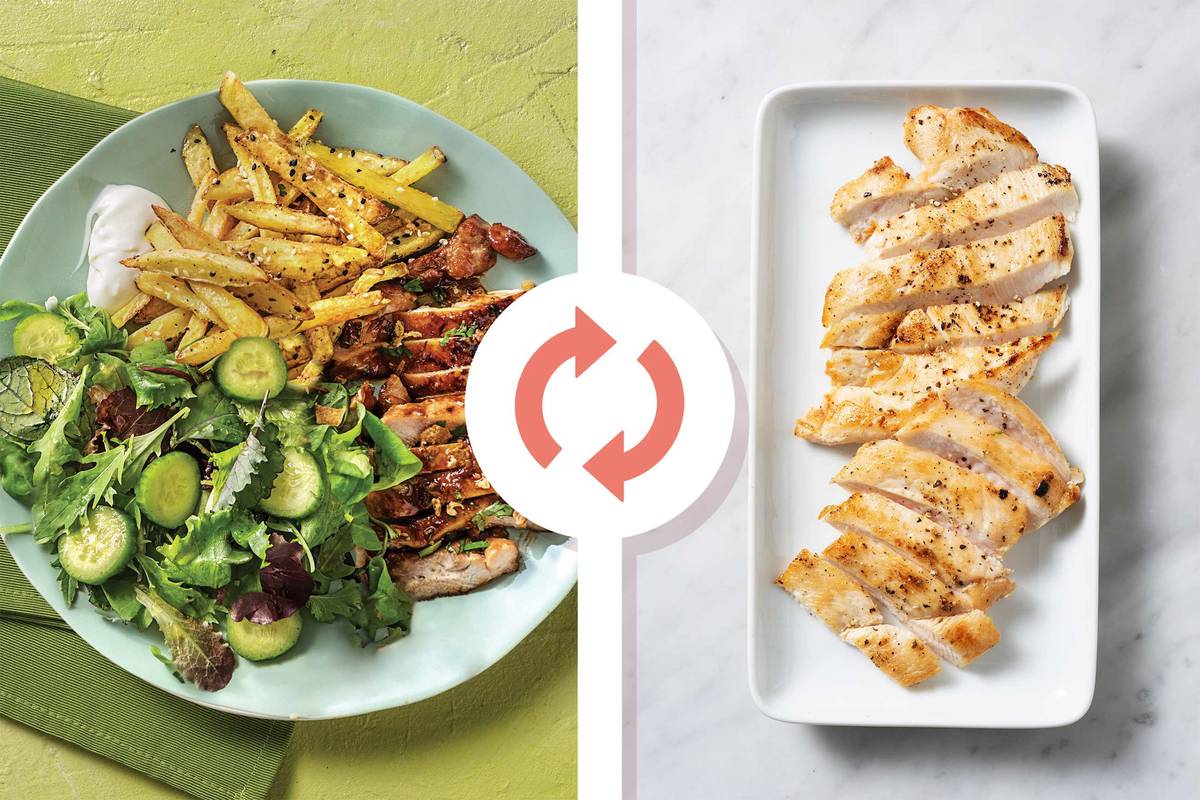Honey-Soy Glazed Chicken & Sesame Fries 