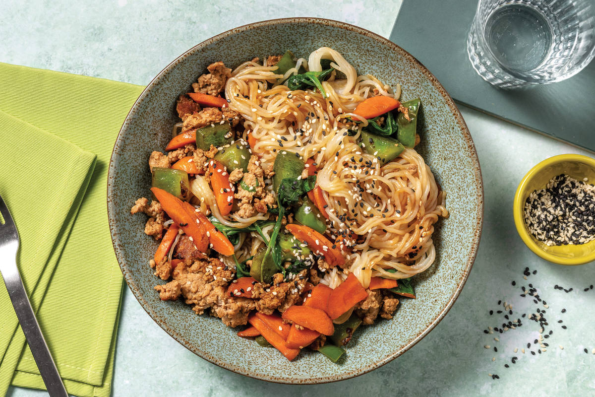 Quick Honey-Soy Pork & Konjac Noodles