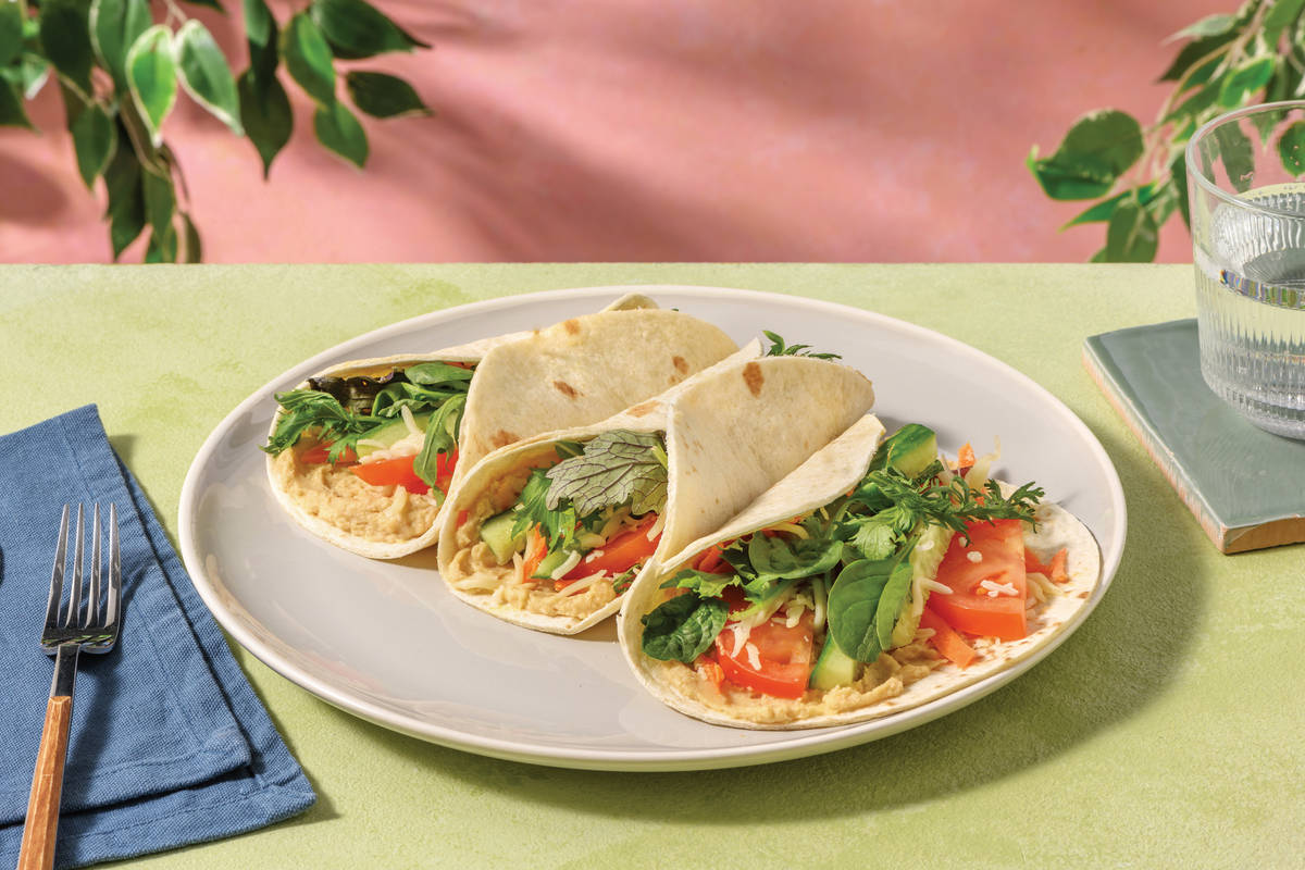 Hummus & Veggie  Wraps with Cheddar Cheese