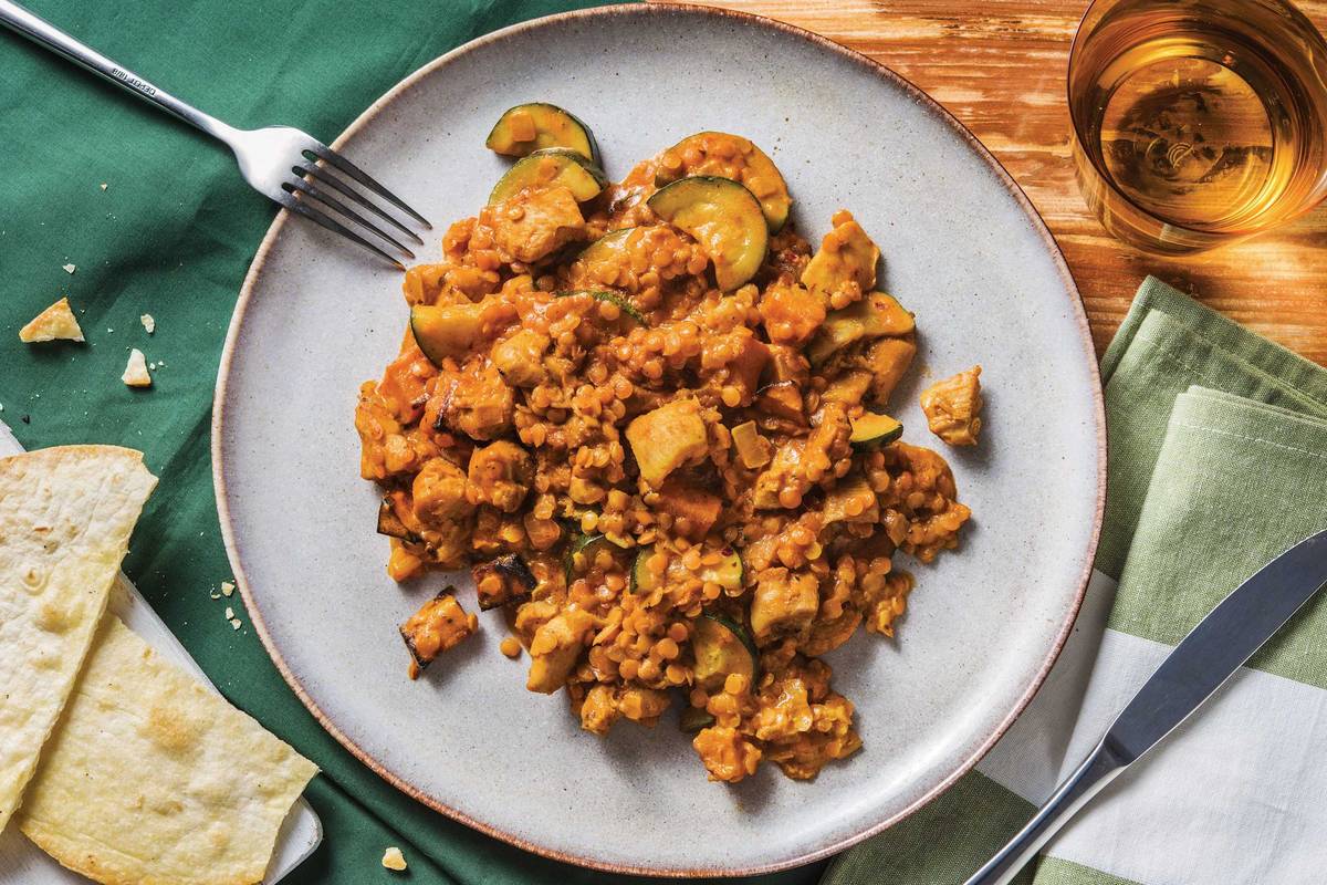 Indian Chicken & Creamy Coconut Red Lentil Curry