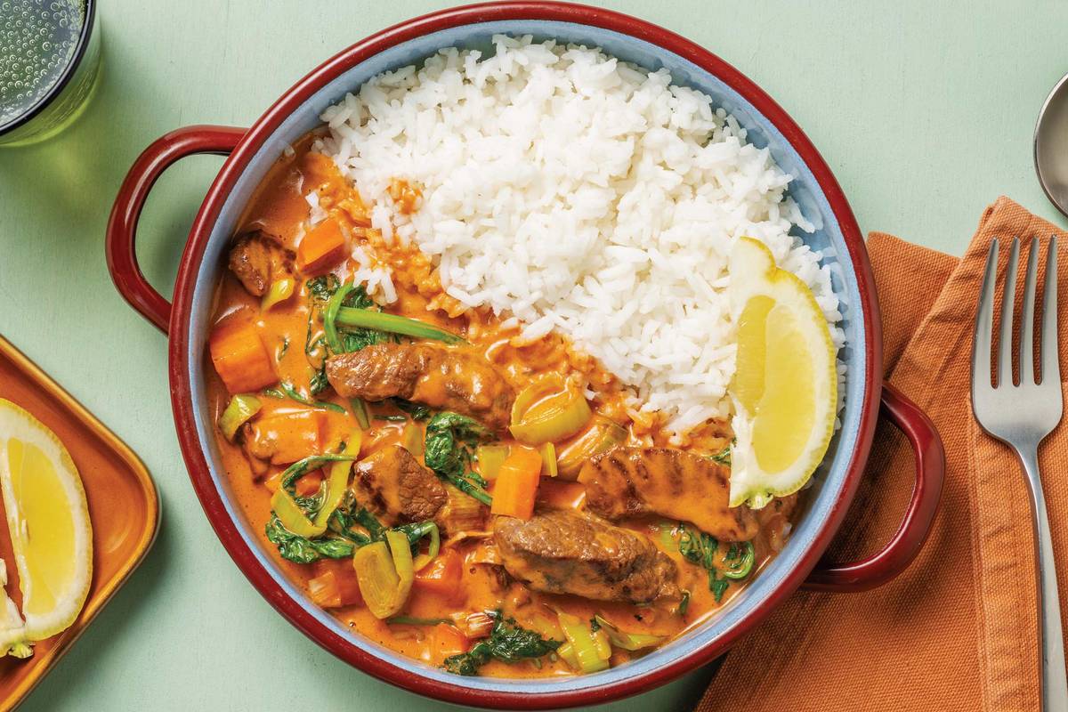 Indian Coconut Beef Strip Curry