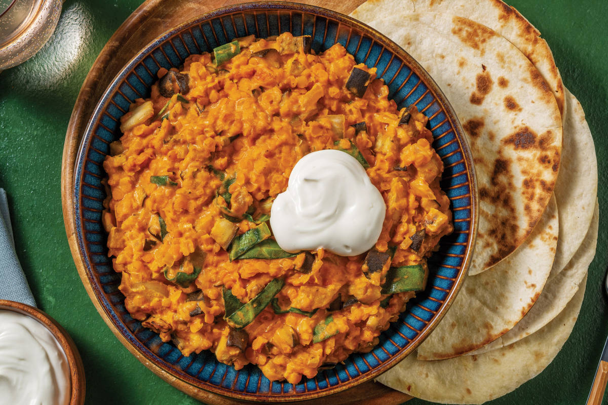 Indian Eggplant, Lentil & Coconut Dhal