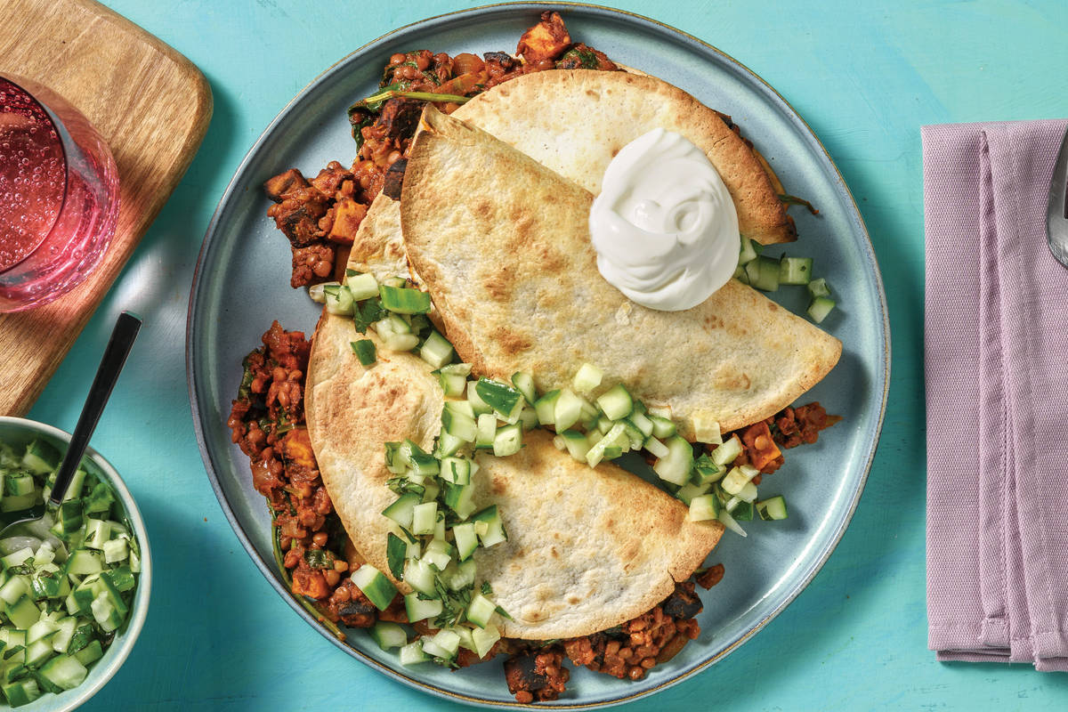 Indian Kumara & Lentil Dosa-Dillas