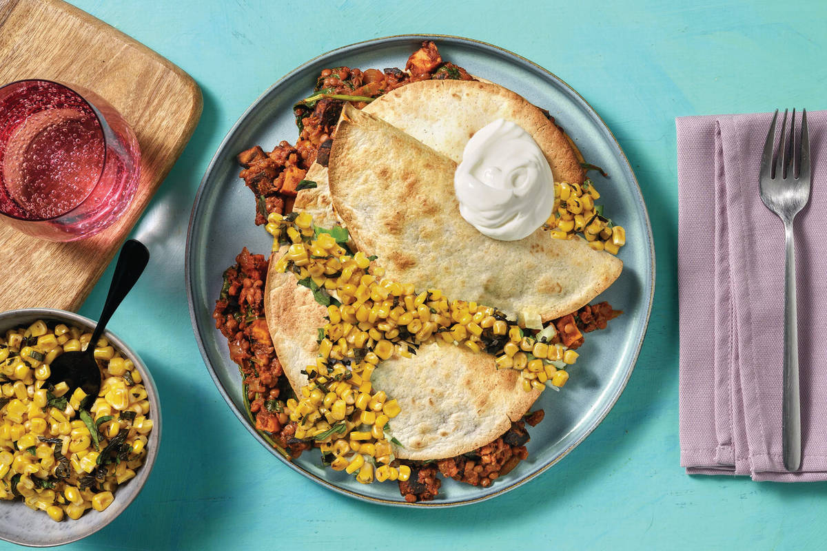 Indian Kumara & Lentil Dosa-Dillas