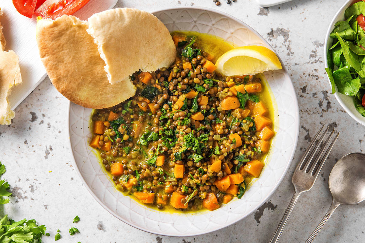 Kruidige dahl met zoete aardappel