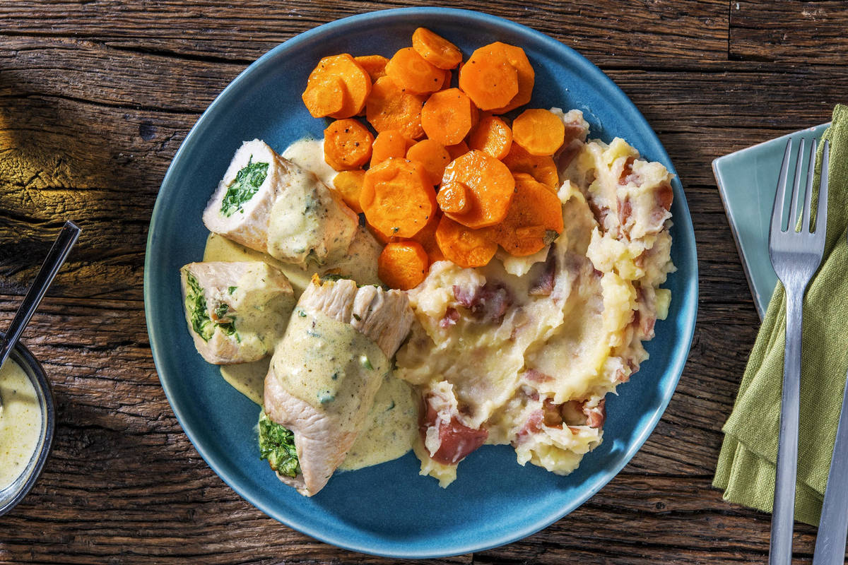 Turkey Involtini and Creamy Pesto Sauce