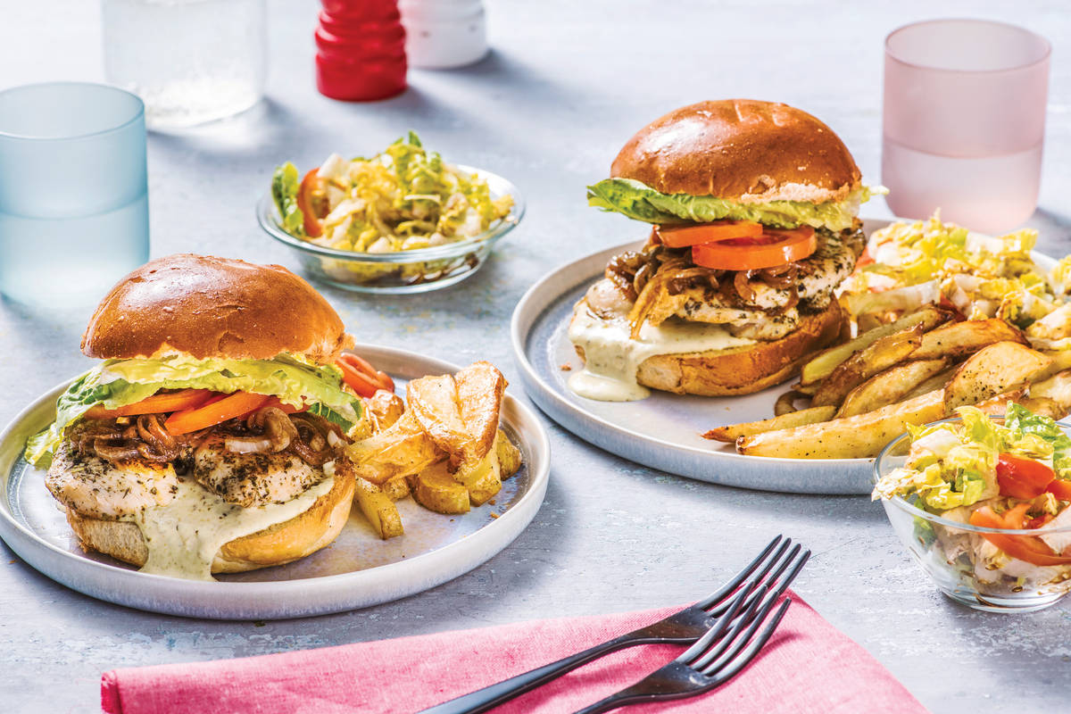 Italian Chicken Burger & Fries