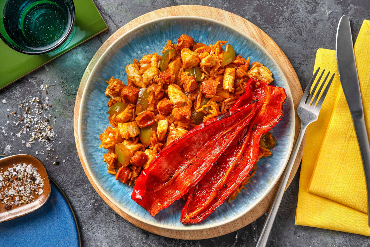 Jambalaya met kip en chorizo
