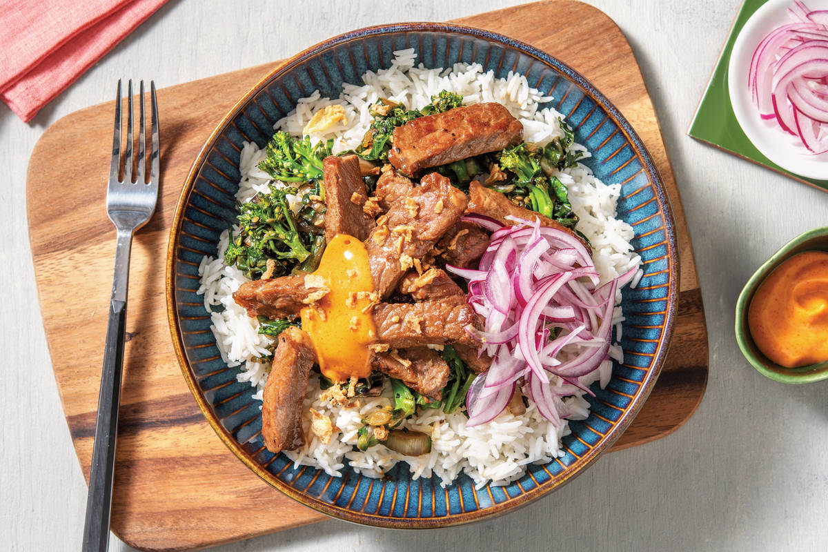 Japanese Beef & Garlic Rice Bowl