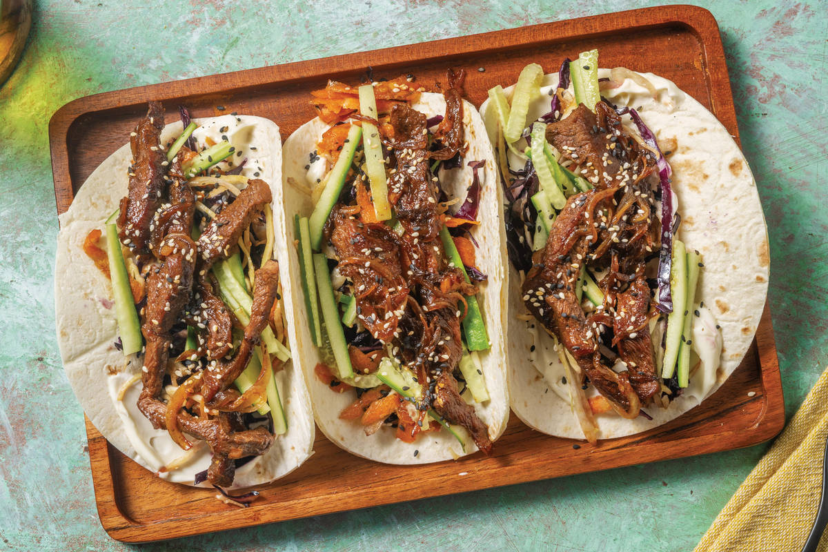 Quick Japanese-Style Beef Tacos