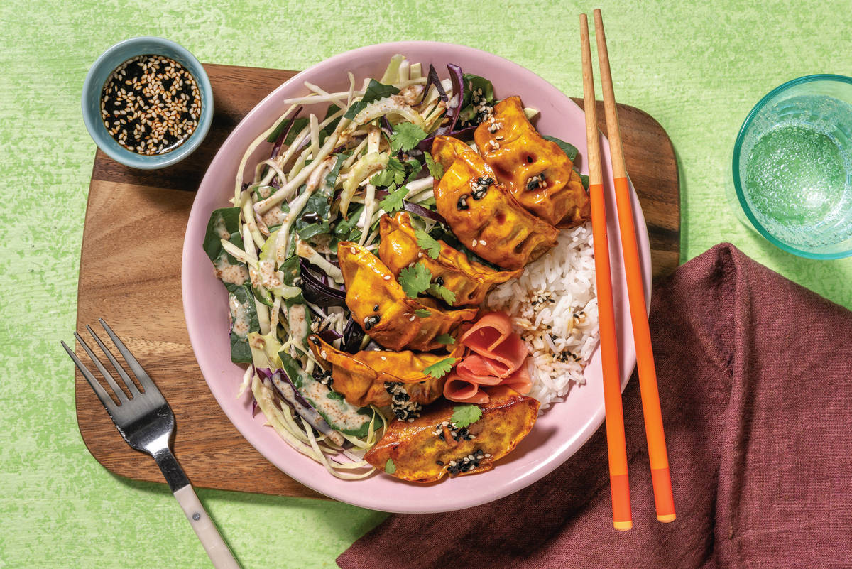 Quick Japanese Prawn Dumpling Rice Bowl