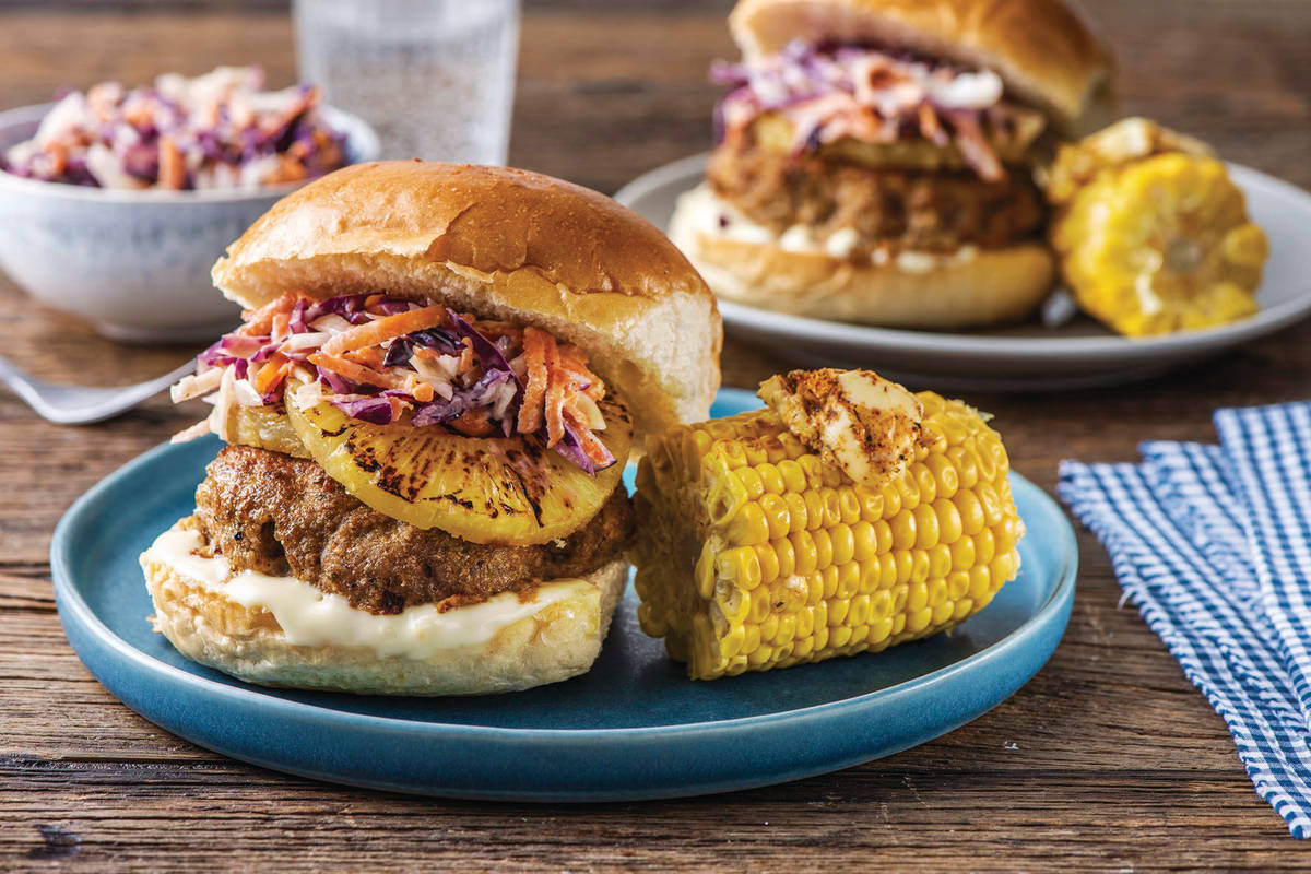 Caribbean Pork & Caramelised Pineapple Burger