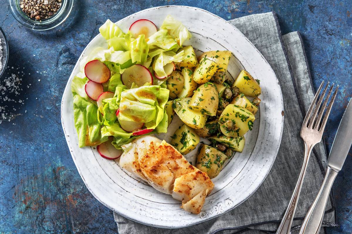 Kabeljauwfilet met tuinkruiden-krieltjes