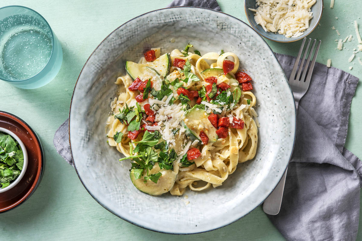 Kichererbsen-Fettuccine mit Chorizo