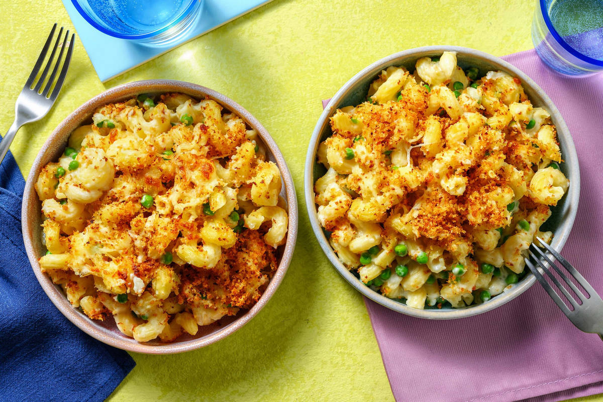 Macaroni au fromage et aux pois pour enfants