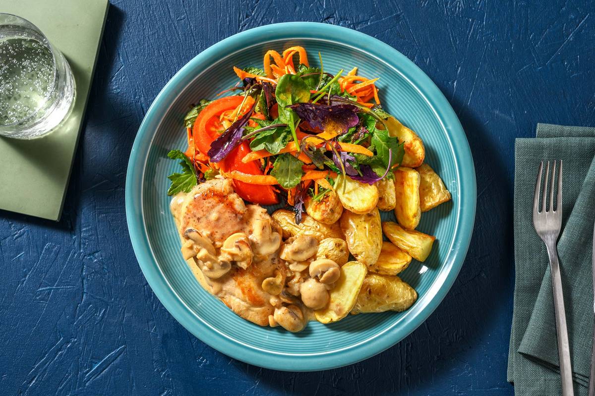 Filet de poulet aux champignons à la crème