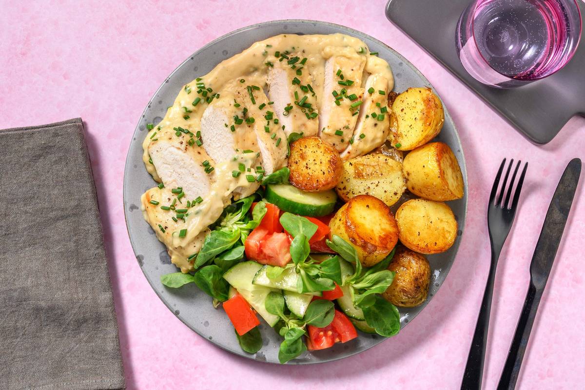 Kipfilet met bieslookroomsaus