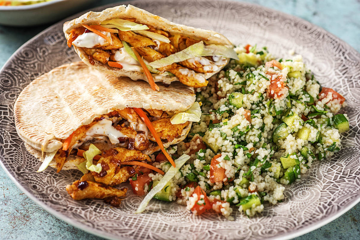 Chawarma de poulet et salade de semoule