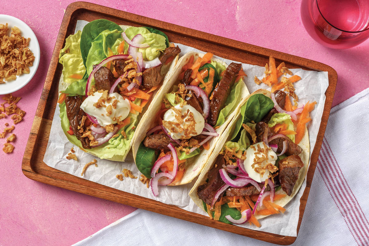 Quick Korean-Style Beef Tacos