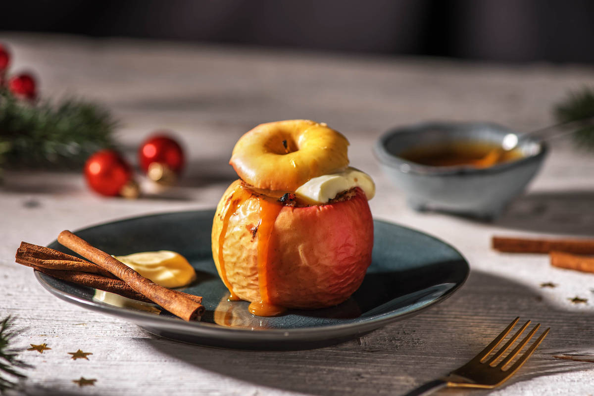 Köstlicher Bratapfel mit Karamellsoße