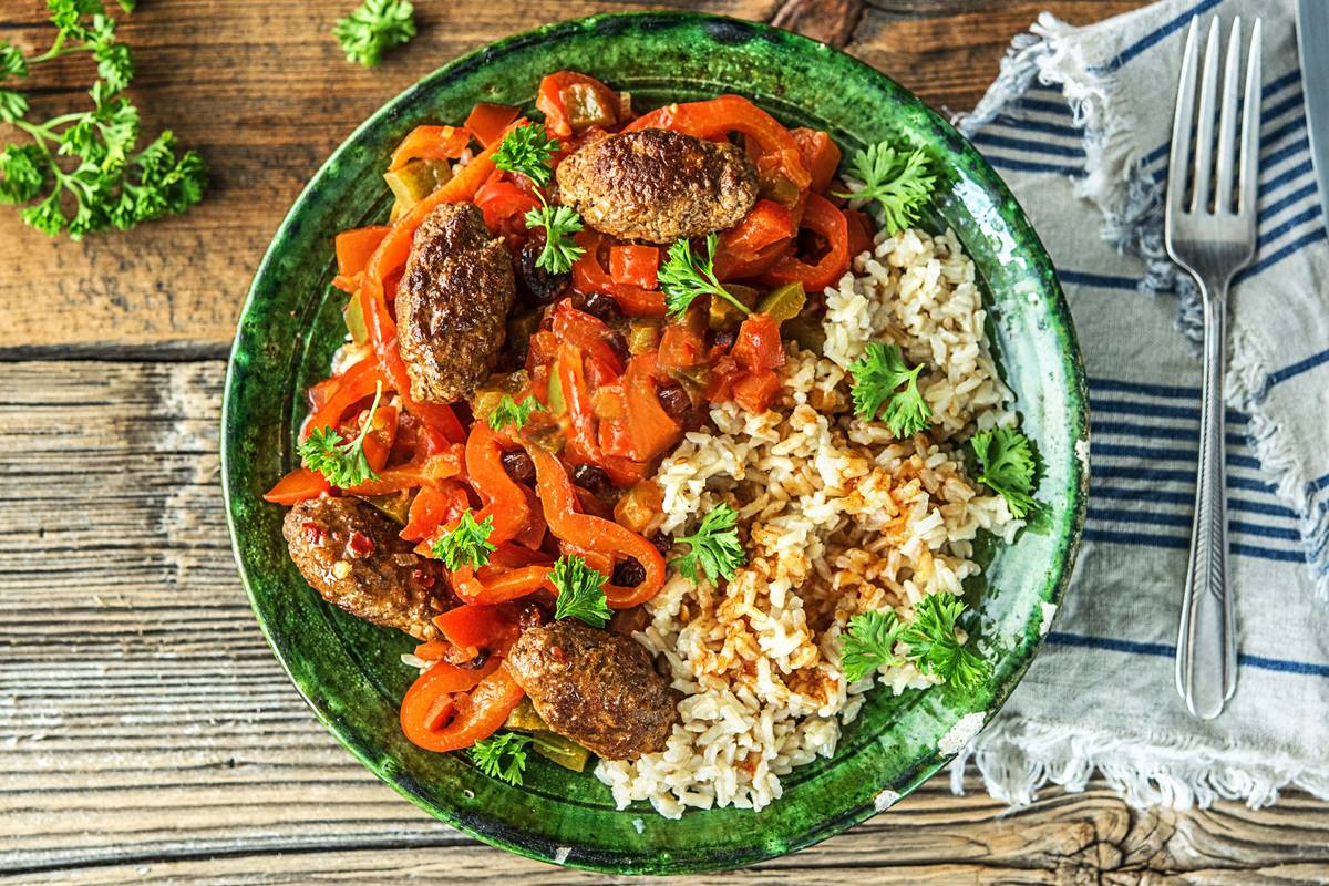 Keftas épicées, sauce sucrée et piquante