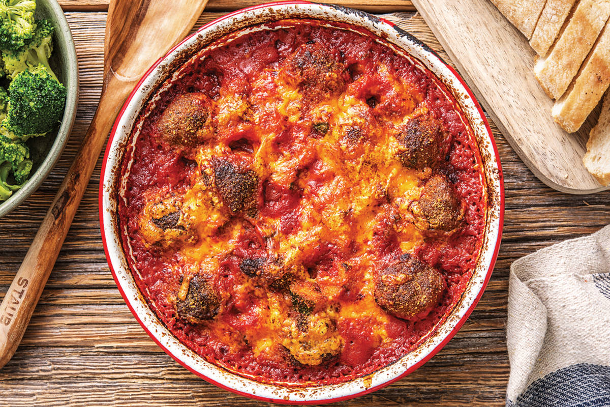 Cheesy Baked Oregano Lamb Meatballs