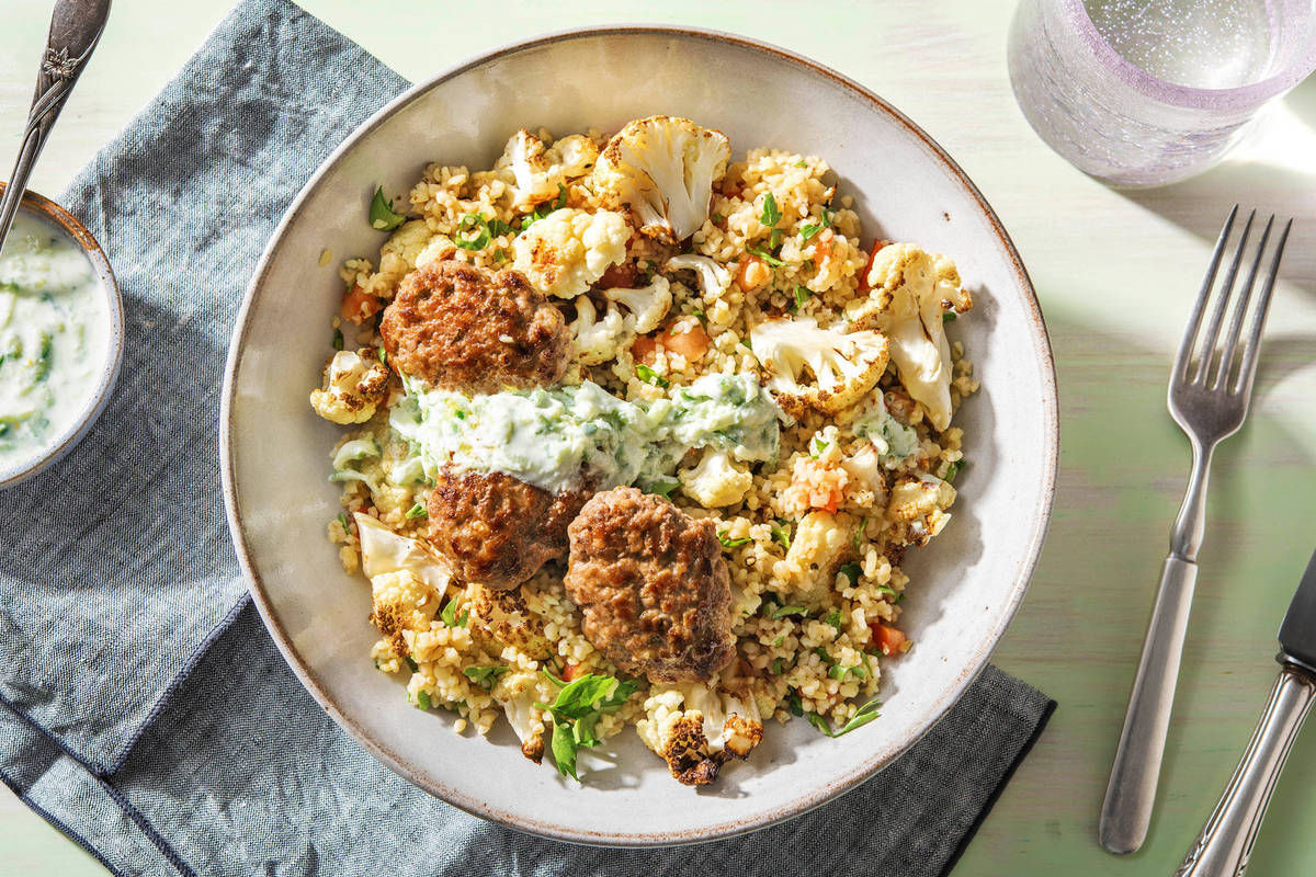 Lamb Patties and Roasted Cauliflower