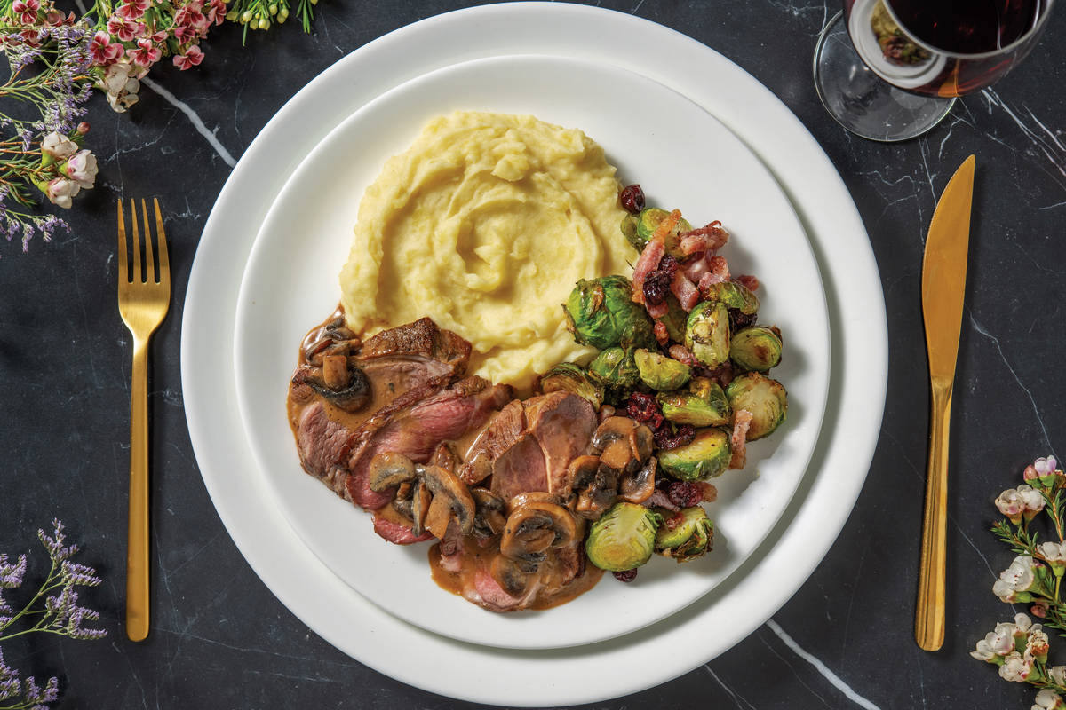 Lamb Shortloin & Mushroom Peppercorn Sauce